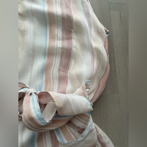 Bella Dahl Desert Horizon Striped Sleeveless Dress in Soft Pastel with Waist Tie - Picture 8 of 11